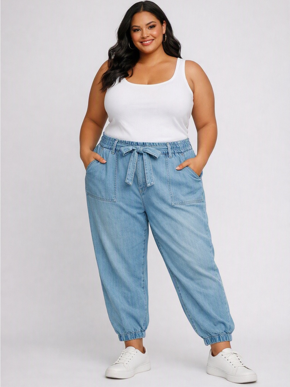 Democracy Blue Wide Leg Cargo Utility Pull-on Pants